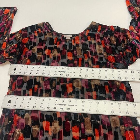 J. Jill Velvet Colorblock Top Blouse Size Small - Picture 4 of 8